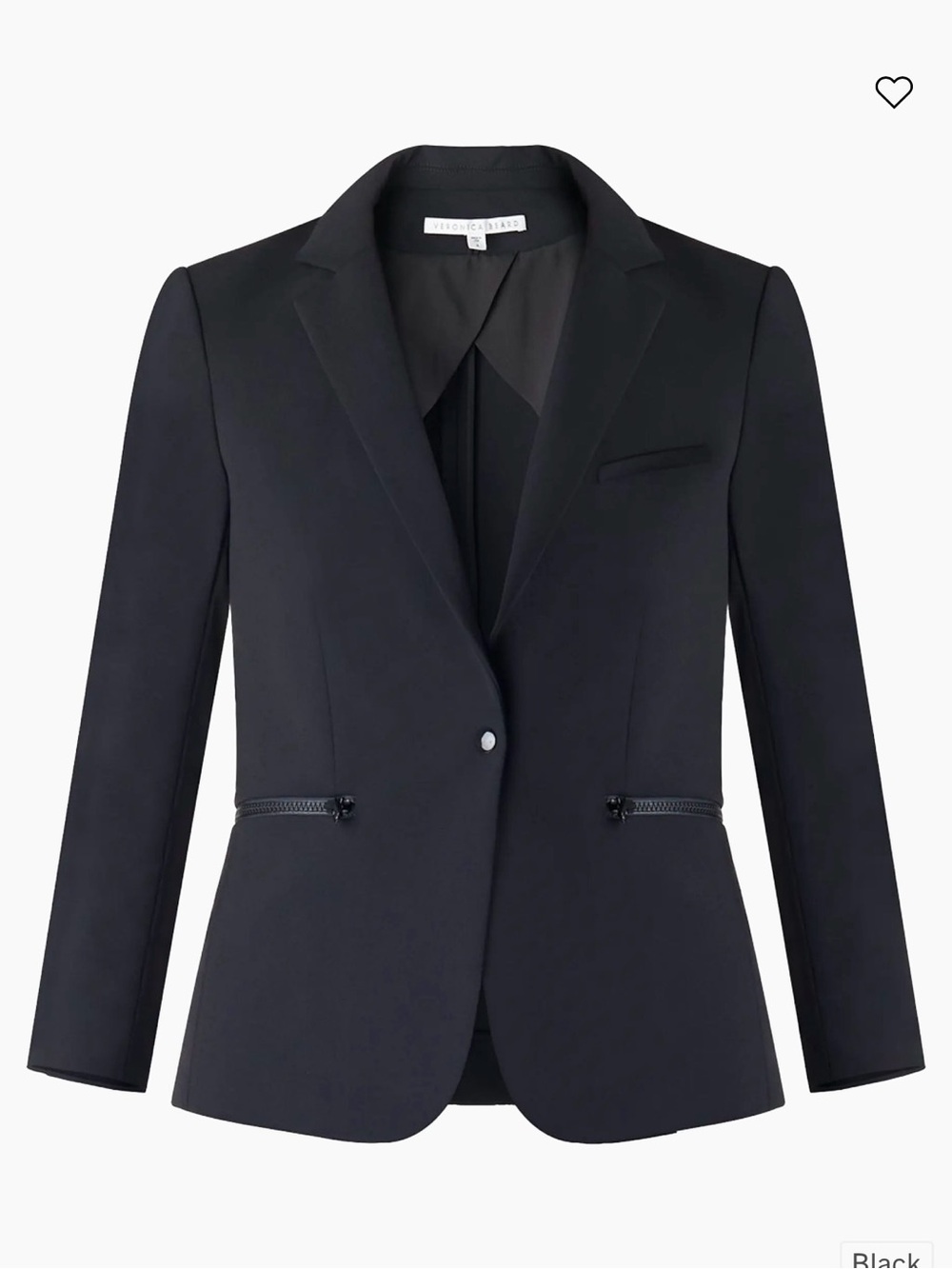 Veronica Beard Core Scuba Schoolboy Jacket $645 Black Single-Button Blazer